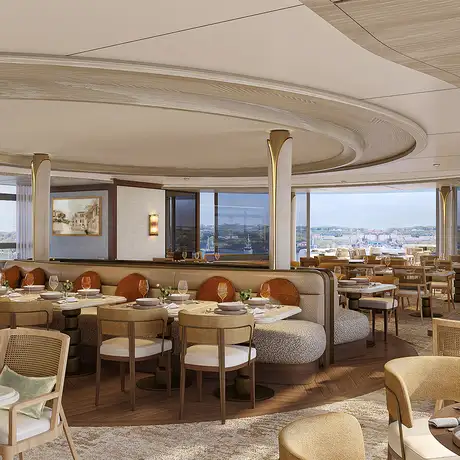 A View of a Restaurant aboard the Celebrity Compass