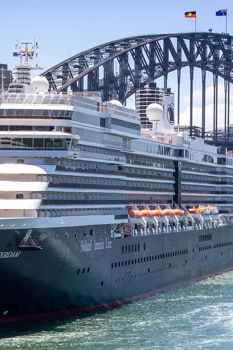 The Westerdam docked in Sydney Harbour