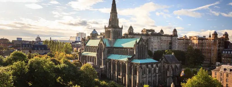 A view of Glasgow in Scotland, Showing the Glasgow Cathedral