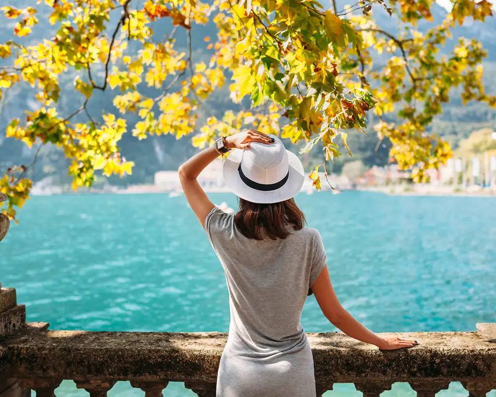 A woman looking out over Lake Garda