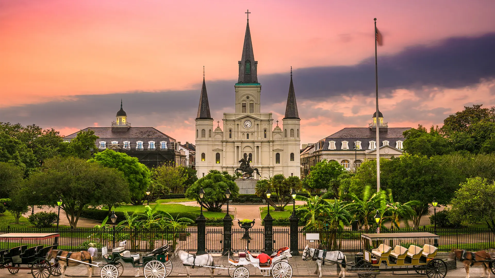 Jackson Square at sunset in New Orleans