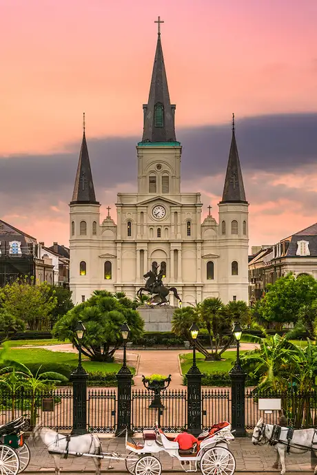 Jackson Square at sunset in New Orleans