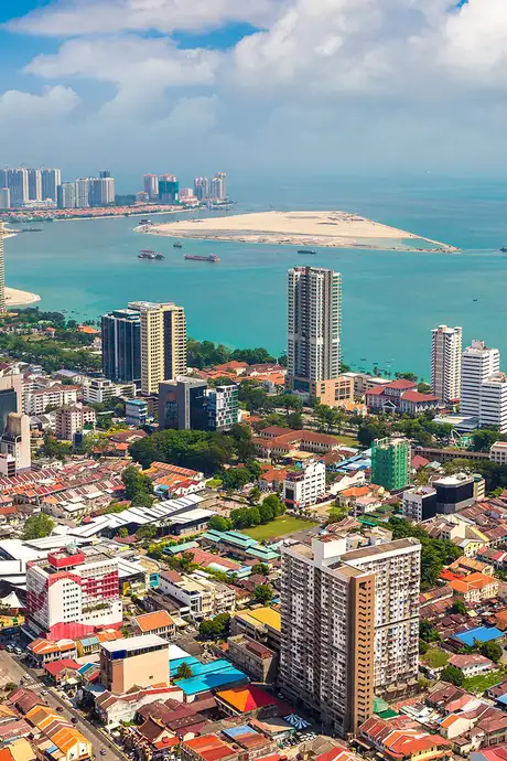 An Aerial View of Georgetown in Penang, Malaysia