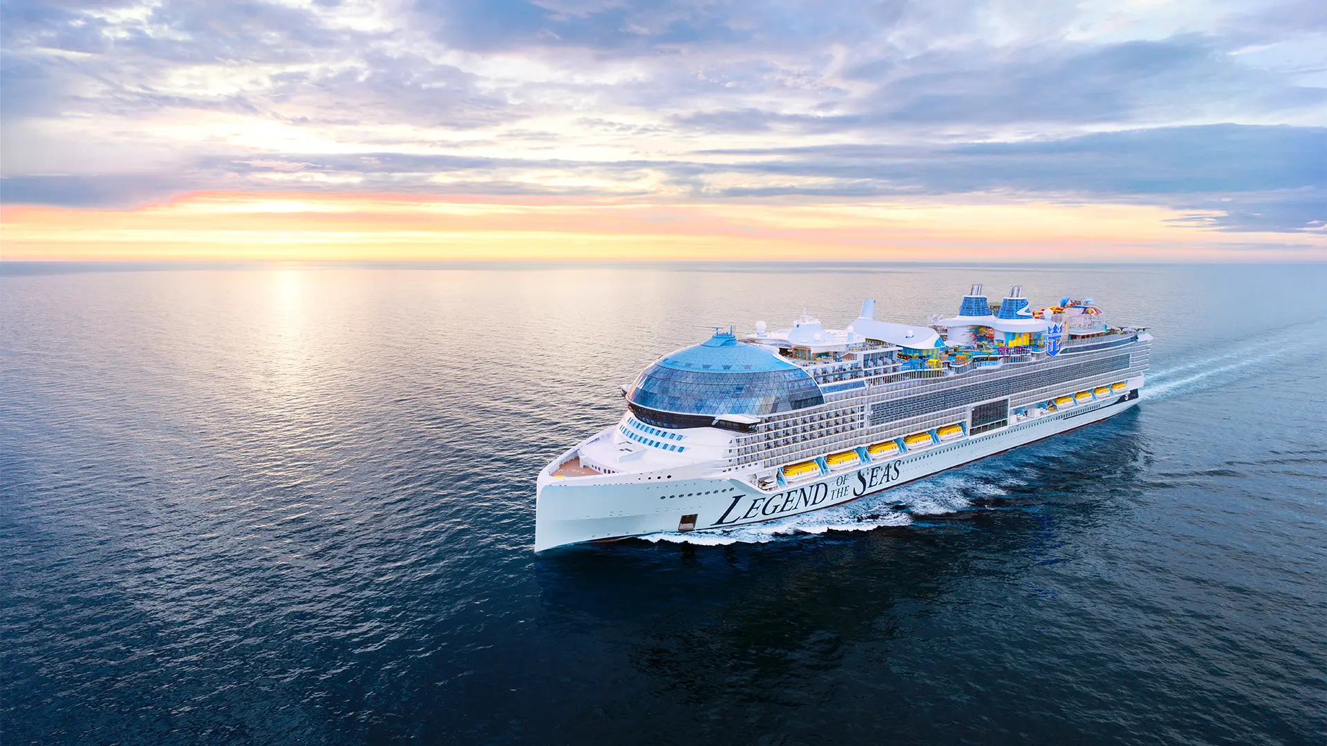 A view of the Legend of the Seas at sea
