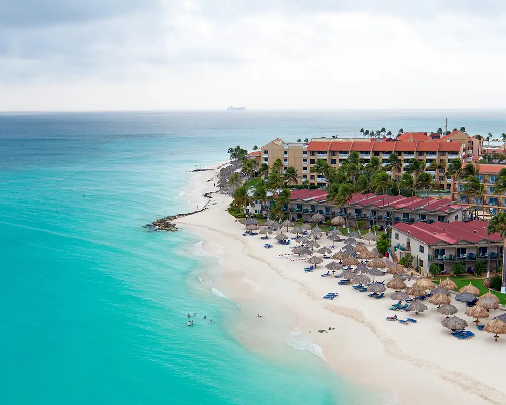 A Beach resort on an Island in the Caribbean called Aruba.