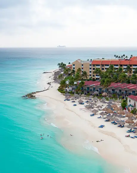 A Beach resort on an Island in the Caribbean called Aruba.