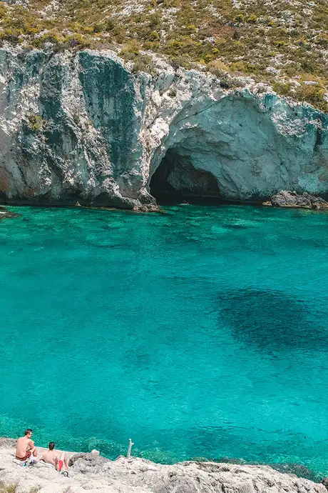 A view of a crystal clear bay in Zante, Greece