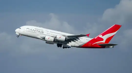 A Qantas Plane in the Air