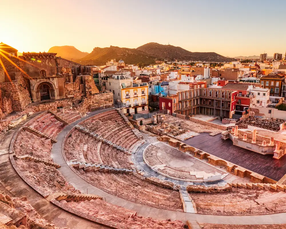 A View of Cartagena, Spain at Sunset