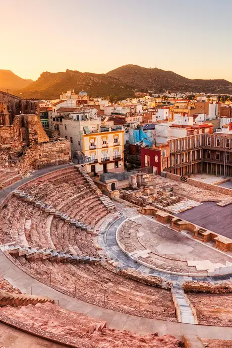 A View of Cartagena, Spain at Sunset