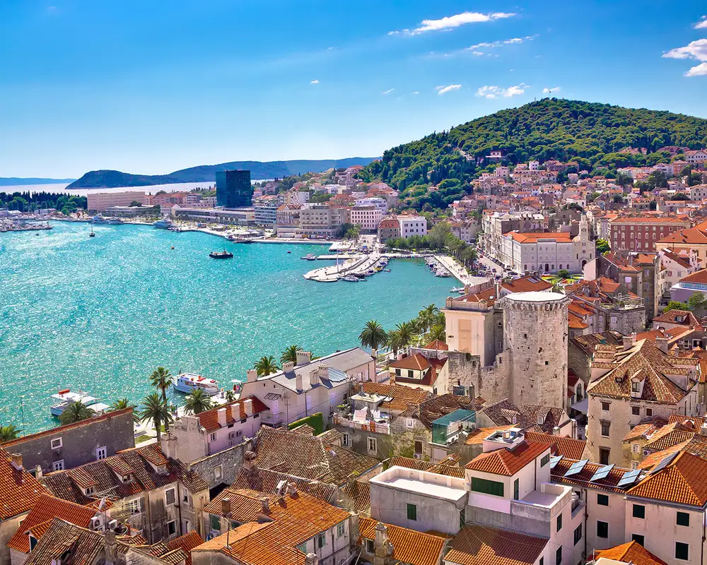 An Aerial view of the Marina of Split, Croatia