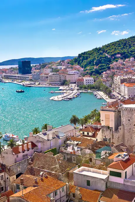 An Aerial view of the Marina of Split, Croatia