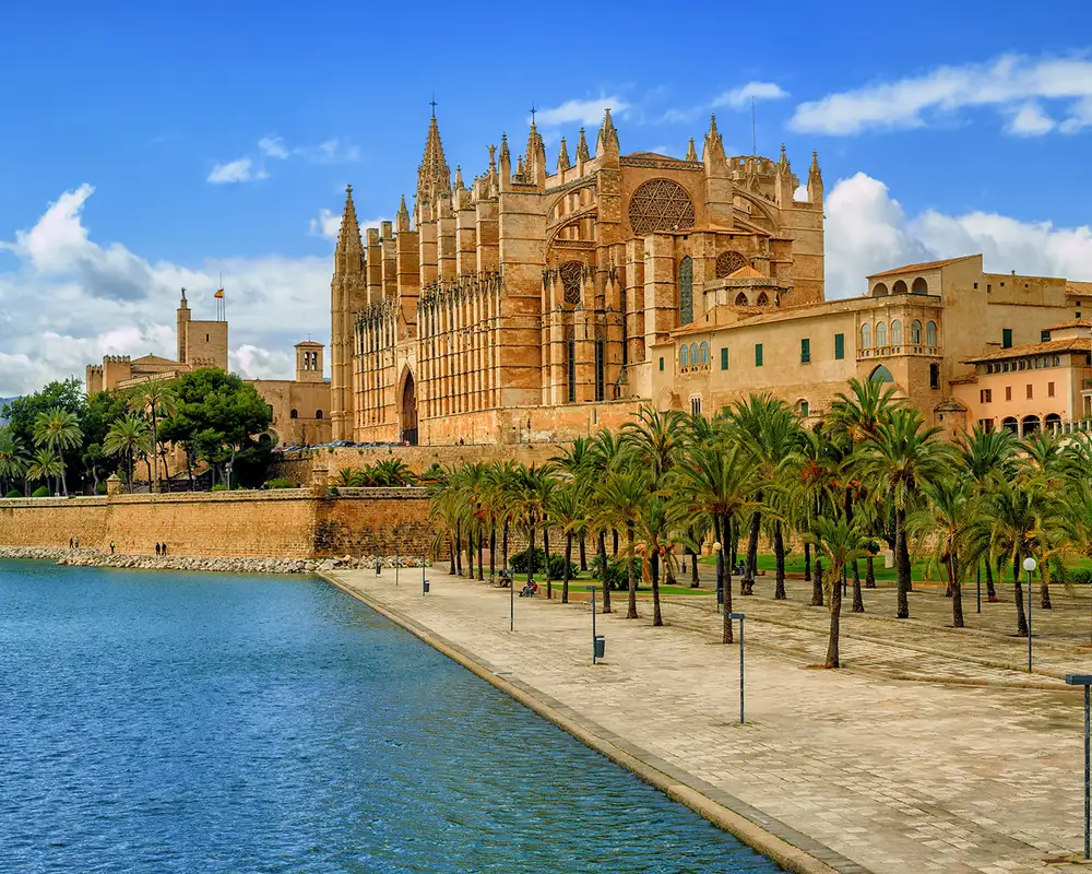 An image showing the La Seu Cathedral in Palma De Mallorca, Spain