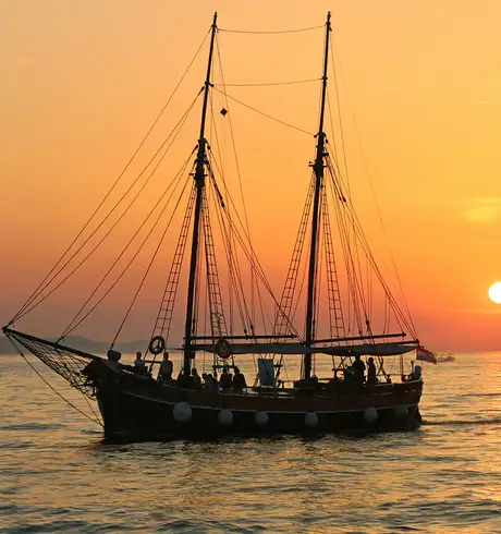 An Old ship at sea