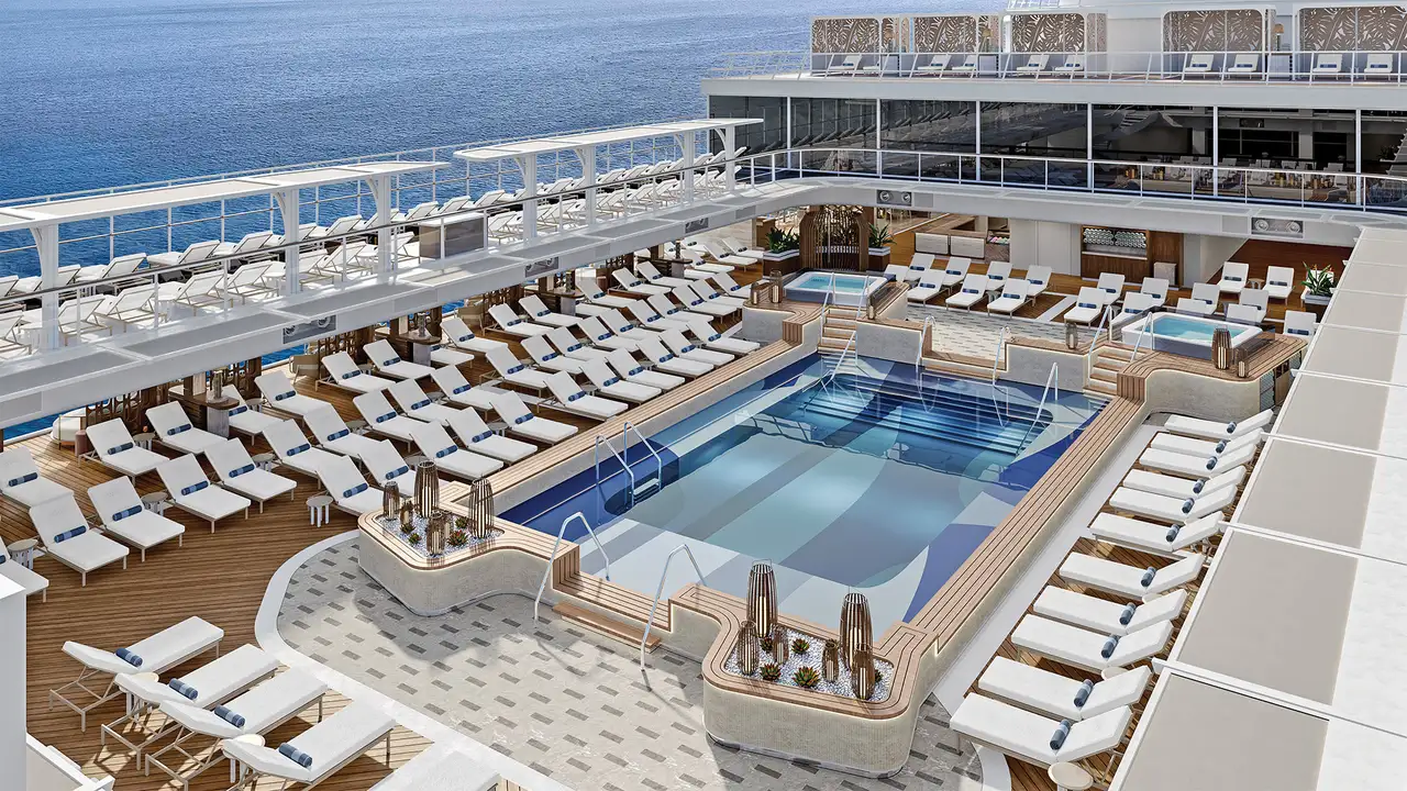 A View of the Pool deck of the Oceania Sonata