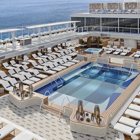 A View of the Pool deck of the Oceania Sonata