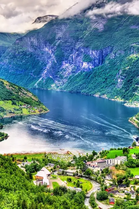 An Aerial View of Geiranger, Norway