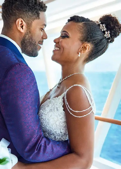 A Couple getting married on a Princess Cruise Ship