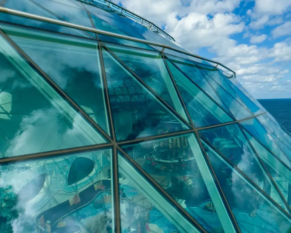 A View of the Glass Dome of the Icon of the Seas Cruise Ship