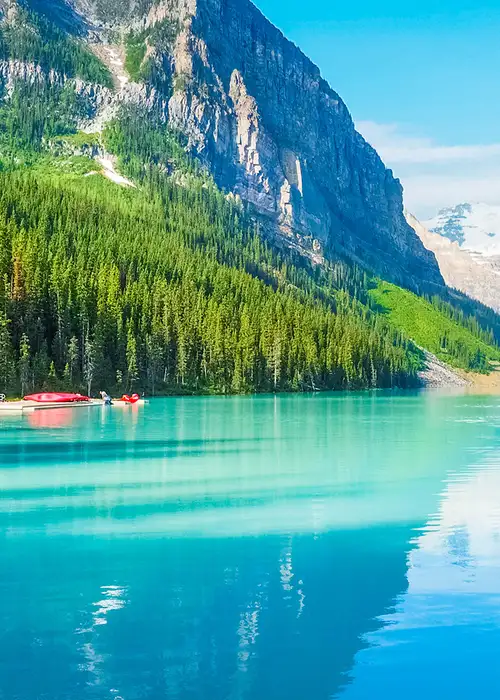 A Cabin on the shore of Lake Louise in British Colombia
