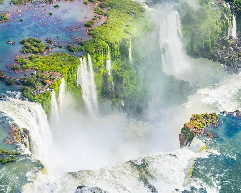 A View of Iguassu Falls in Brazil