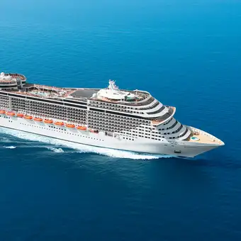 The MSC Fantasia at sea