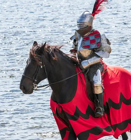 A Knight riding a horse