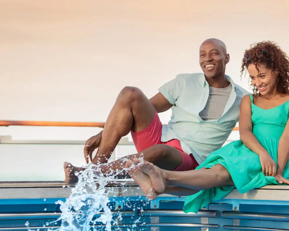 A Couple on a P&O Cruise by the pool