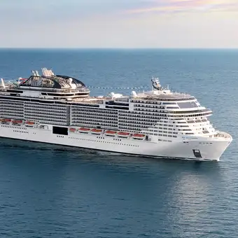 The MSC Bellissima at sea