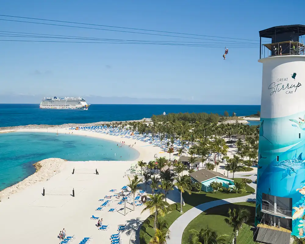 An Aerial View of Great Stirrup Cay, Norwegian Cruise Lines Private Island