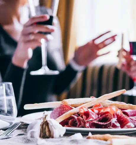 A Couple at dinner Drinking wine
