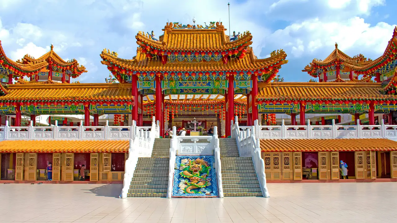 An Image of a colourful Asian Temple