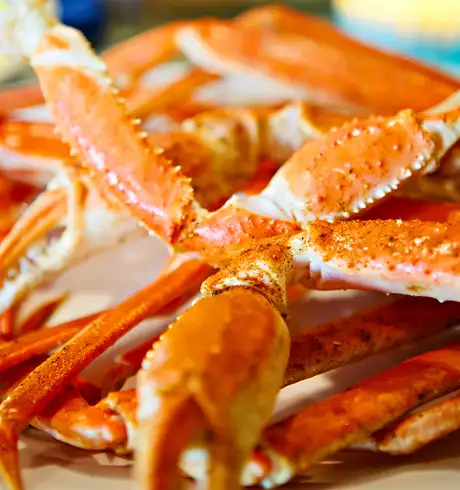 A plate of cooked Crab