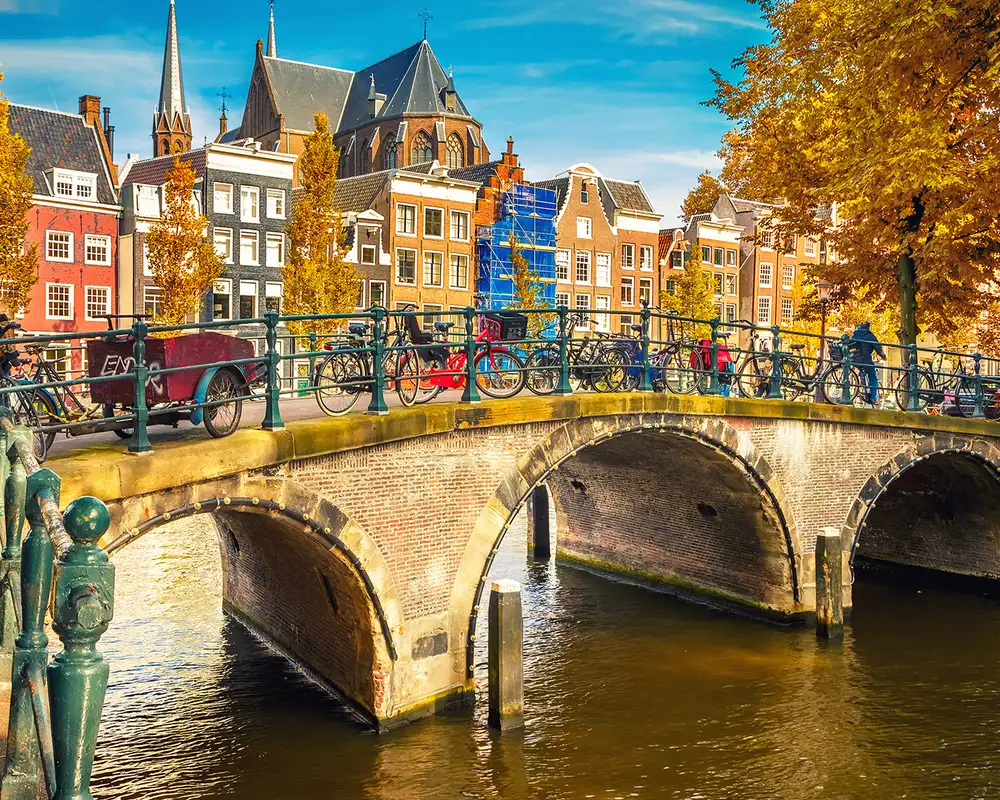 A Bridge over a River in Amsterdam