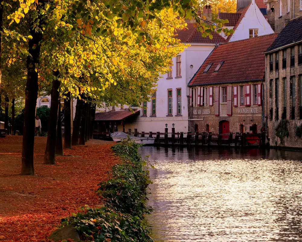 A View of Bruges Grand Canal during Autumn