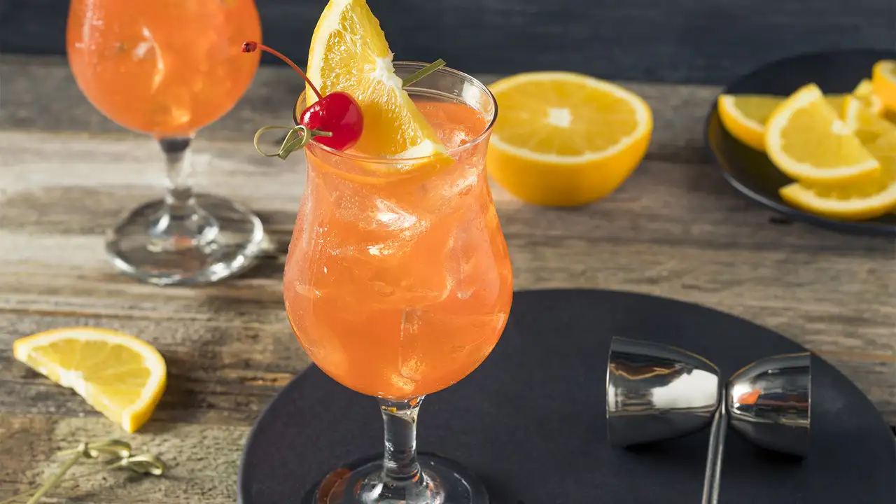 An orange drink
