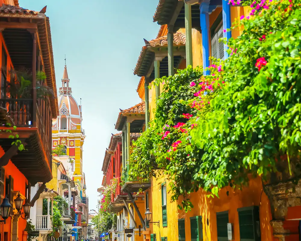A View of the colourful buildings of Cartagena, Colombia
