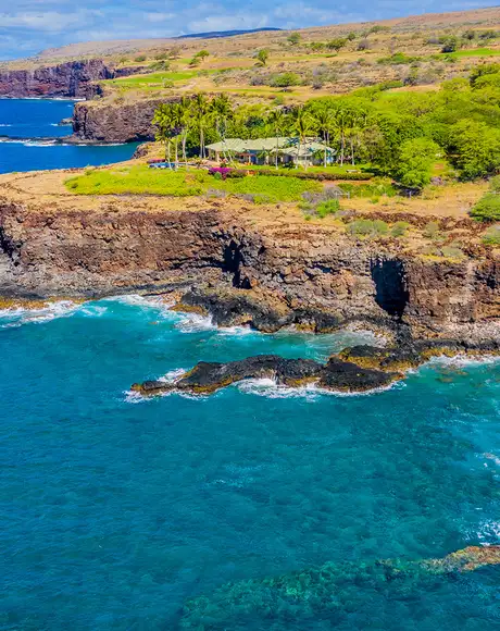 A coastal golf course in Lanai, Hawaii