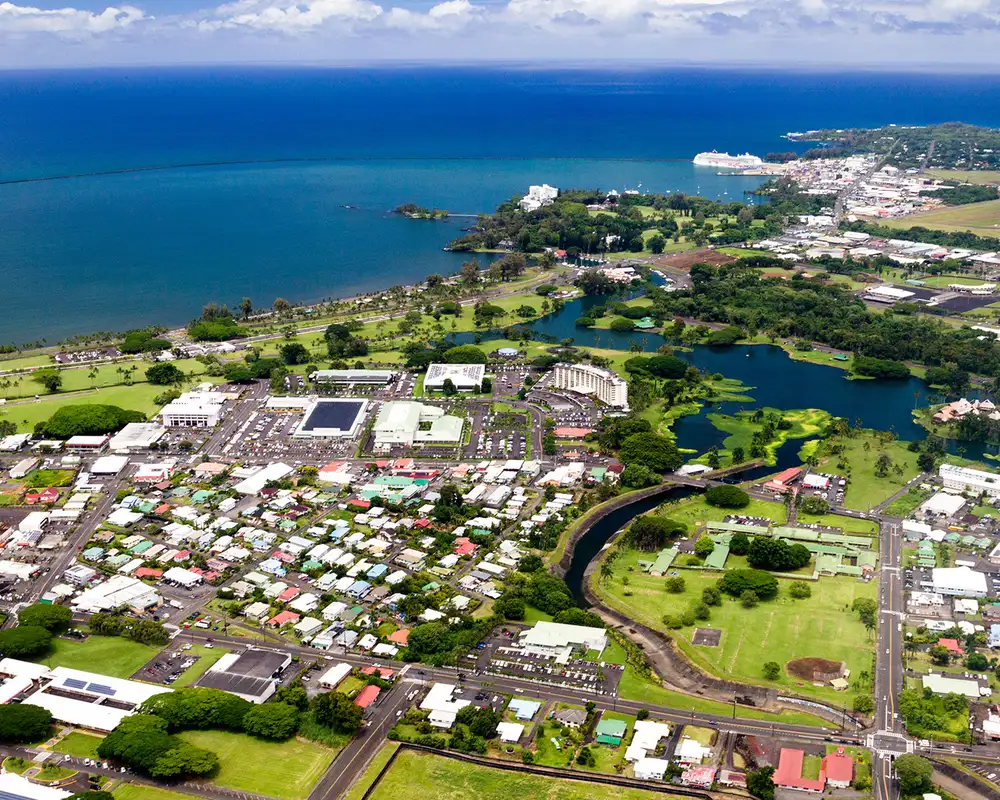 An Aerial View of Hilo, Hawaii
