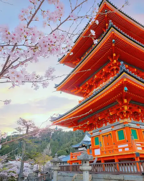 A view of Kiyomizu-dera in Kyoto, Japan