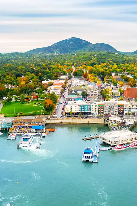 An Aerial View of Bar Harbor, Maine