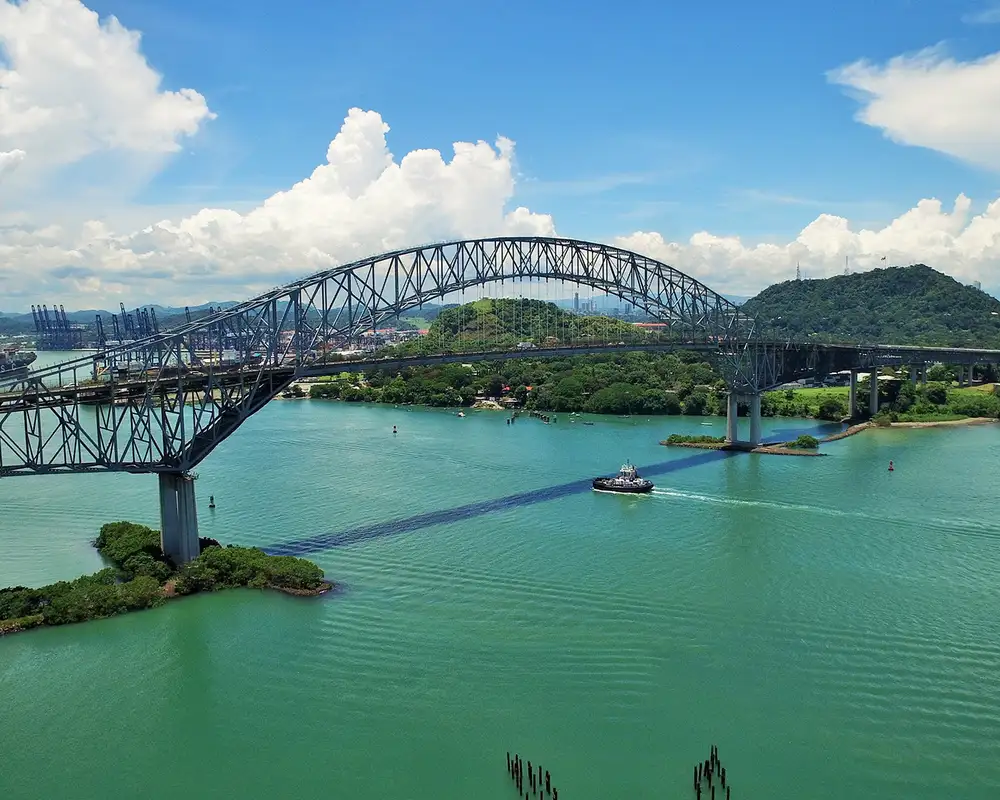 An image of the Bridge of the Americas in Panama