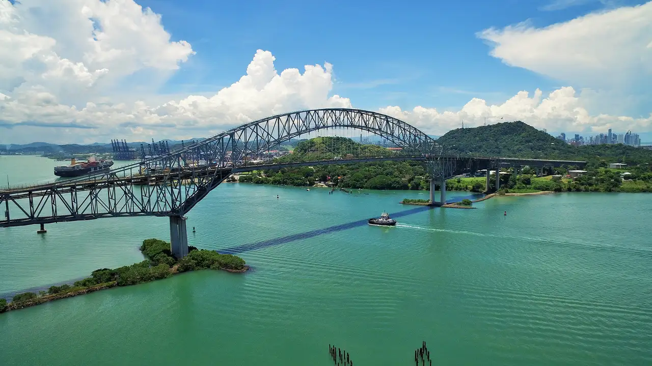 An image of the Bridge of the Americas in Panama