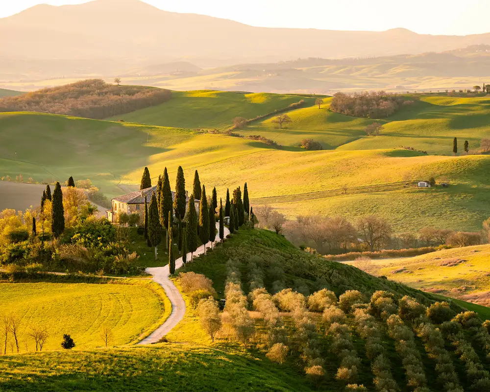 A View of the San Quirico d'Orcia in Siena, Tuscany, Italy