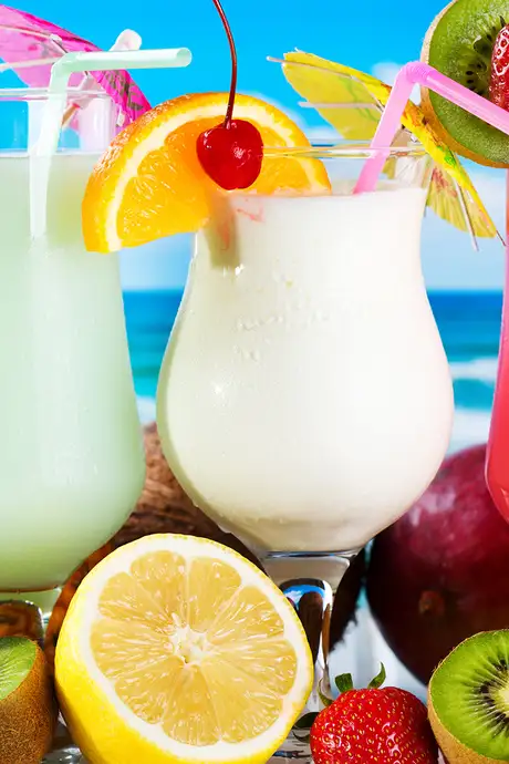 A range of colourful drinks