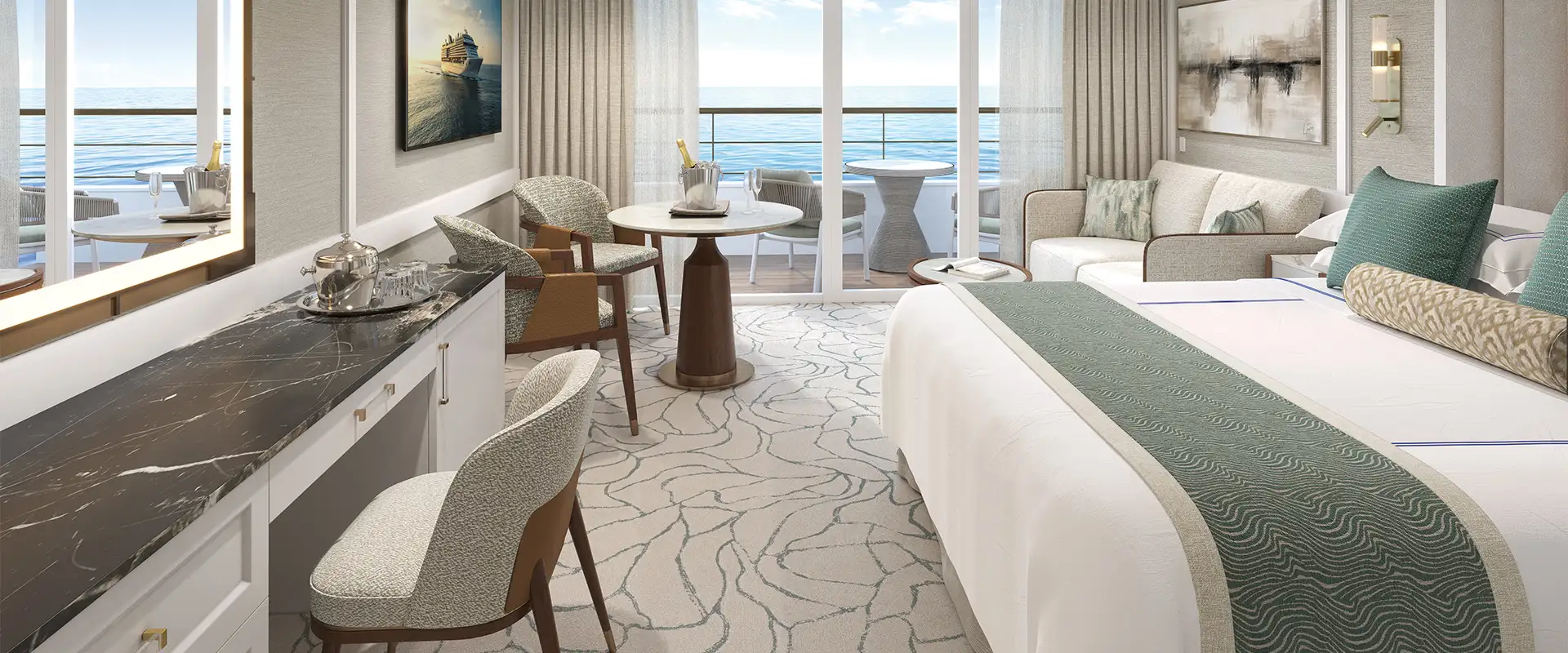 A View of the Penthouse Suite aboard the Aurelia