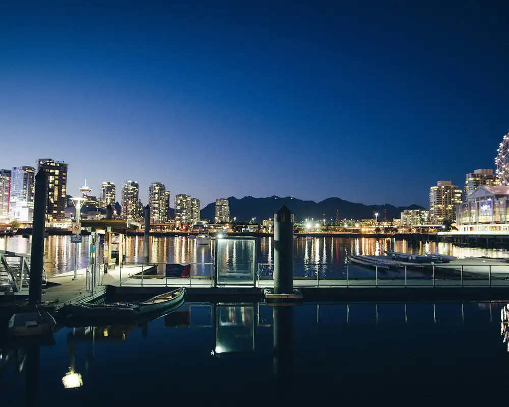 The docks of Vancouver at Night