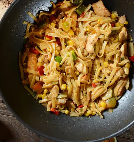 A noodle dish