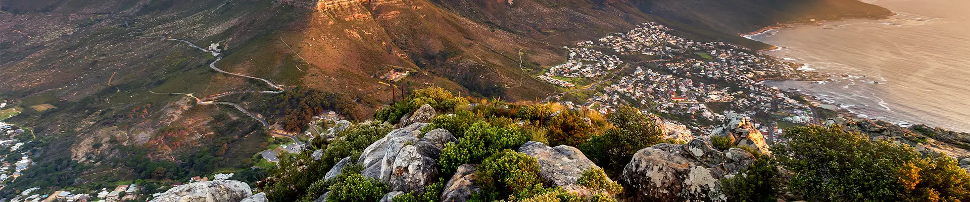 An image of the sun setting over South Africa