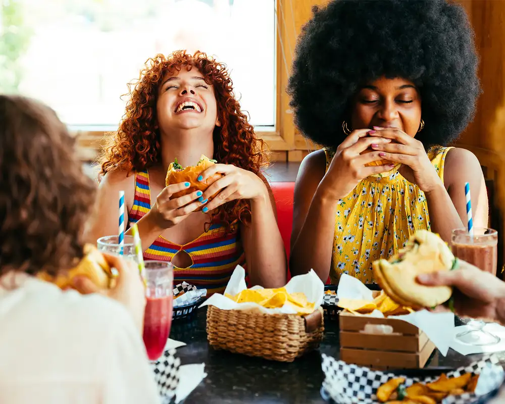 A Group of Friends eating a meal together